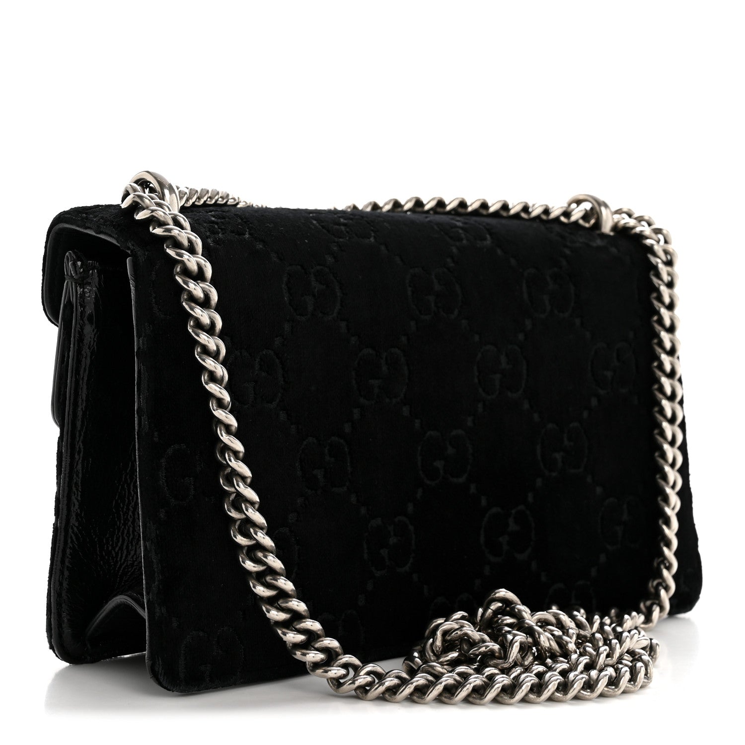 Gucci Velvet Skipper Crystal GG Monogram Small Dionysus Shoulder Bag Black Black Diamond 3 of 12