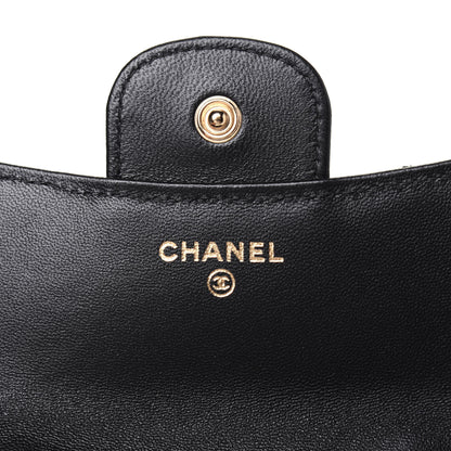 Chanel Lambskin Quilted Top Handle Flap Coin Purse With Chain Black 6 of 12