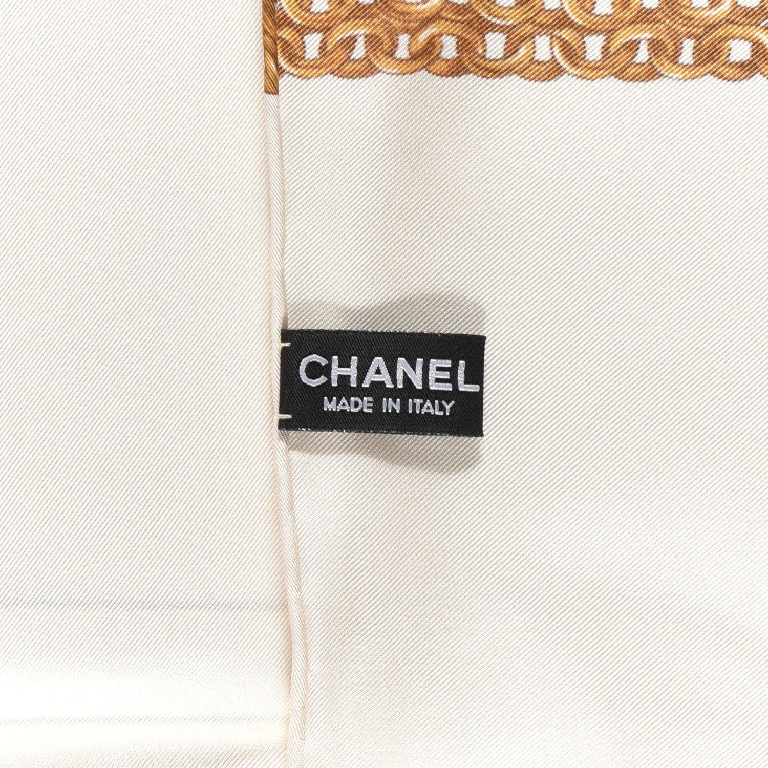 Chanel Silk CC Chain Square Scarf White Gold 3 of 4