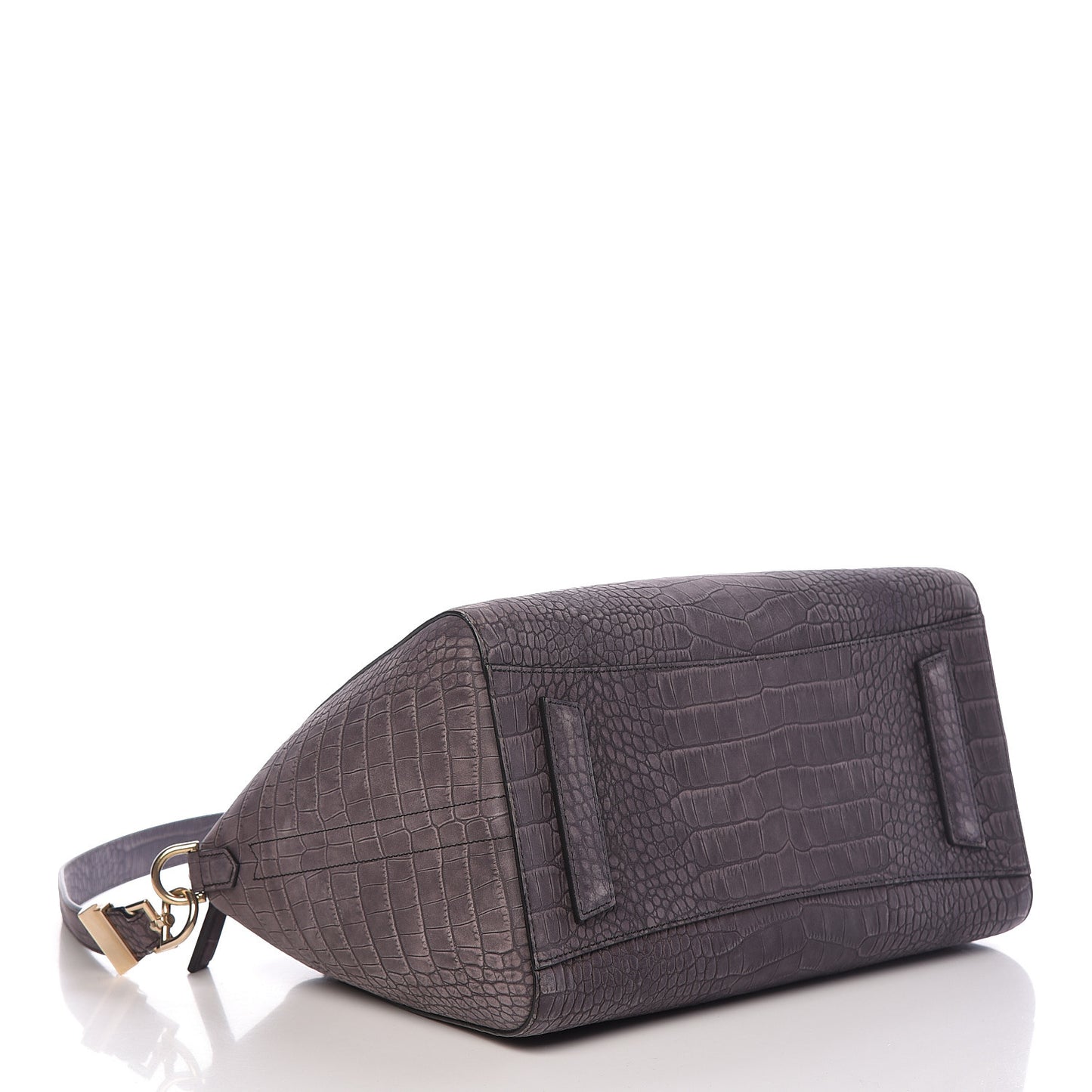 Nubuck Crocodile Embossed Medium Antigona Brown