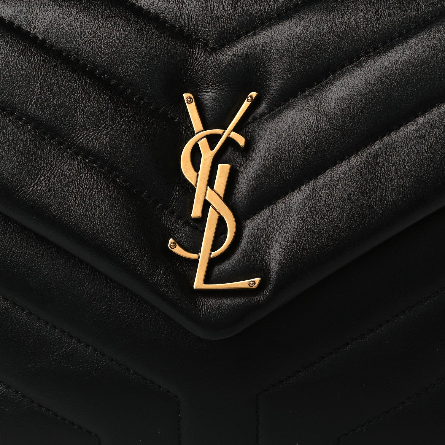 Saint Laurent Calfskin Y Quilted Monogram Small Loulou Chain Satchel Black 8 of 10
