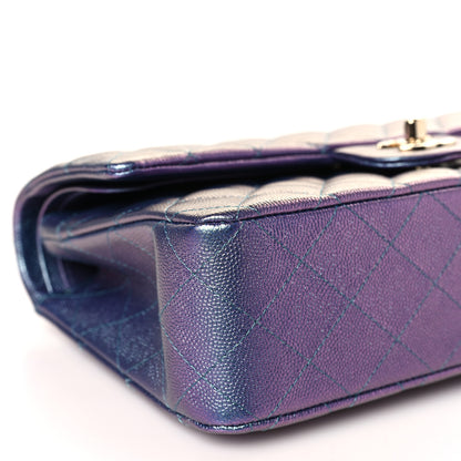 Chanel Iridescent Caviar Quilted Medium Double Flap Purple 7 of 8