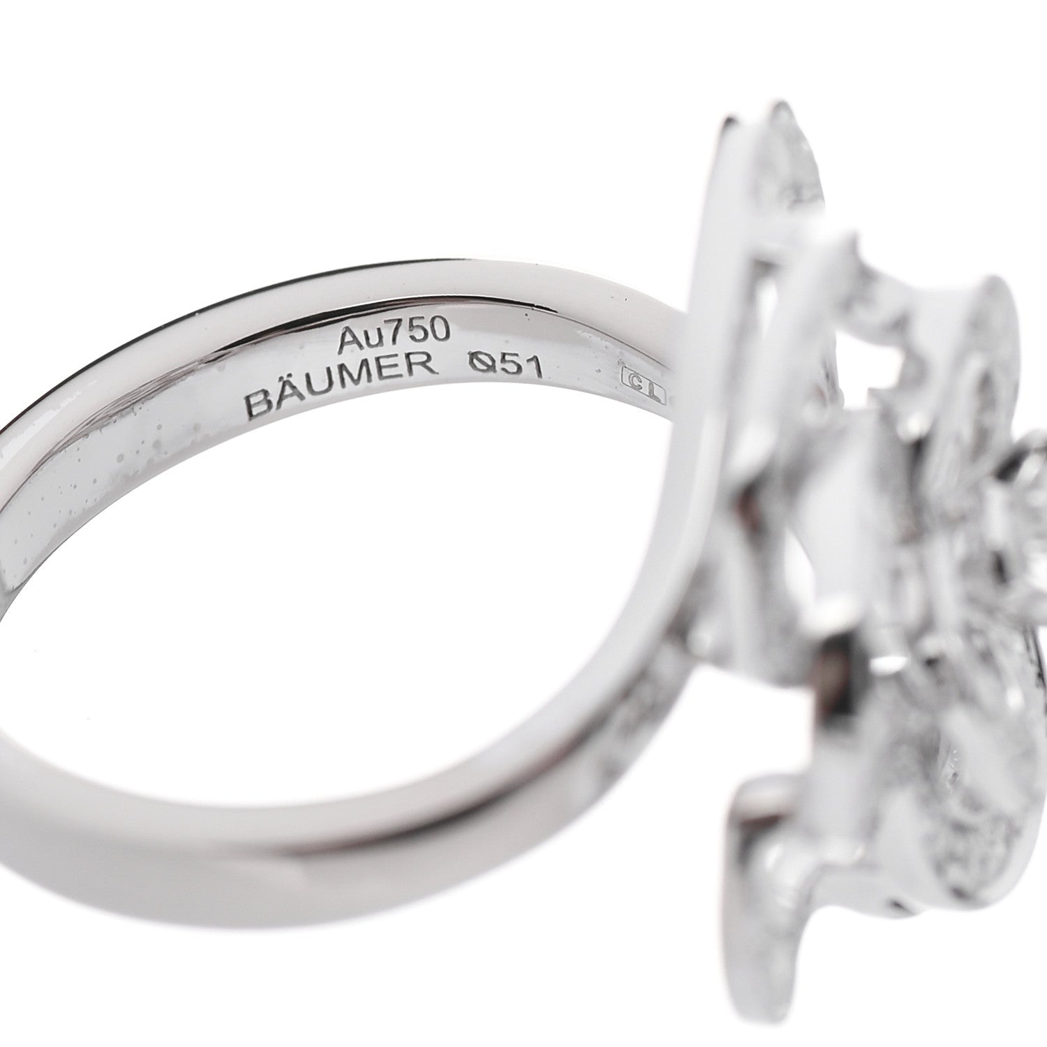 Chanel 18K White Gold Diamond Fil de Camelia Ring 51 5.75 6 of 7