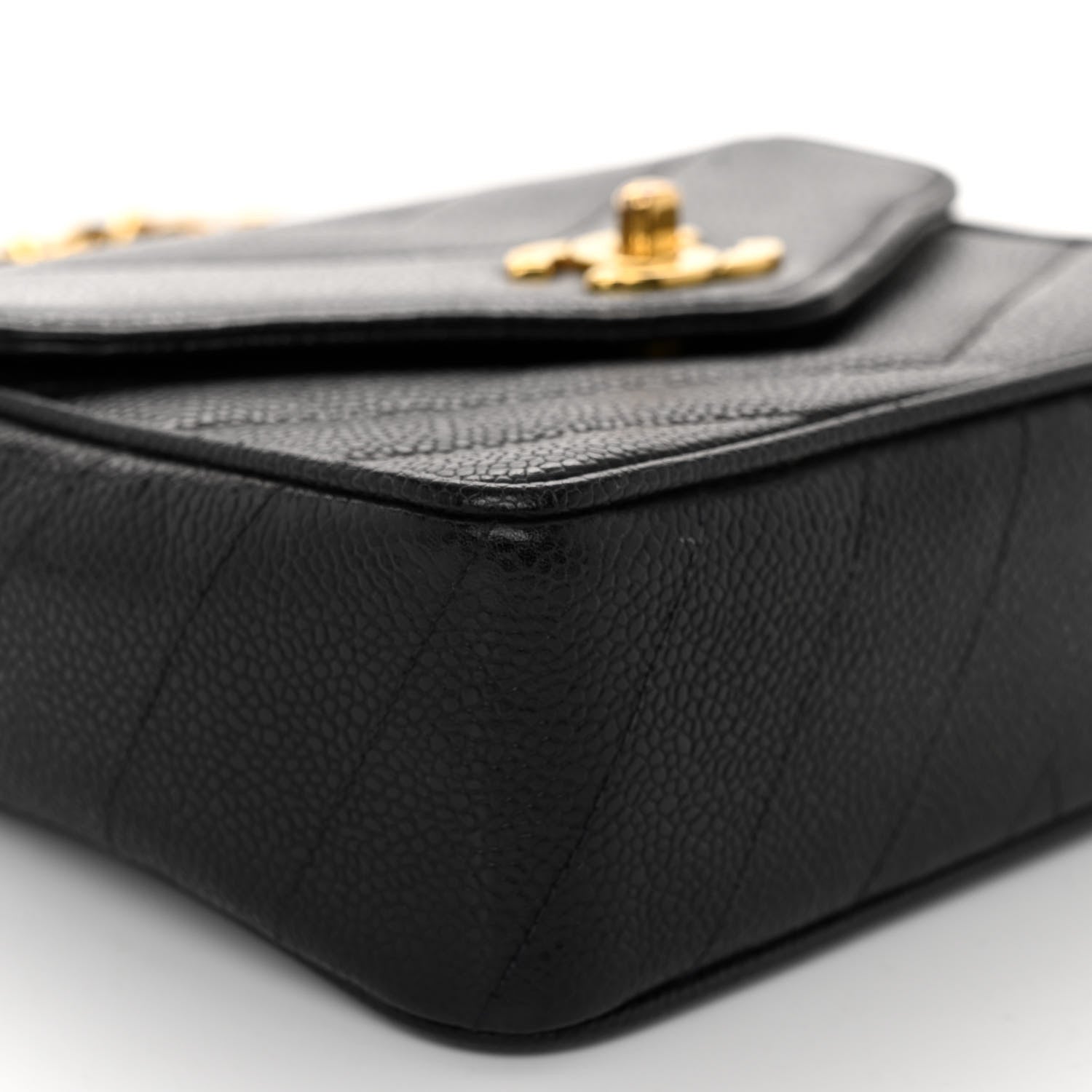 Chanel Caviar Chevron Mini Flap Black 9 of 10