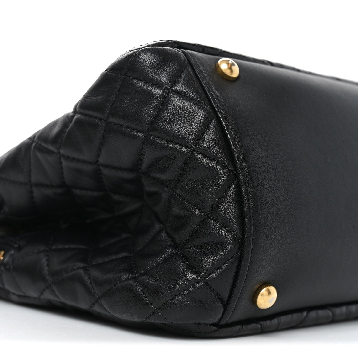 Chanel Glazed Crinkled Lambskin Small Reissue Zip Shopping Tote Black 9 of 12