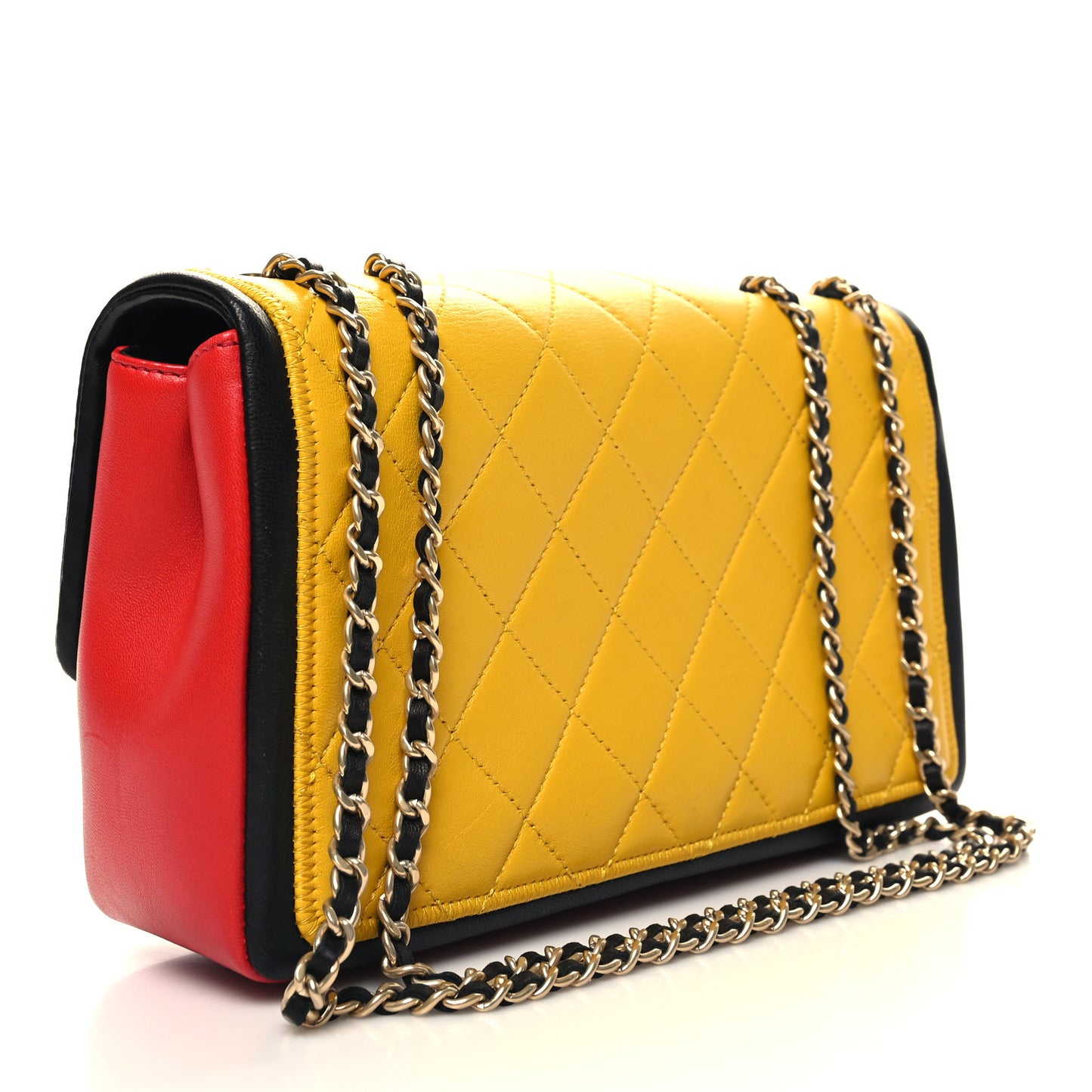 Lambskin Quilted Medium Graphic Flap Multicolor
