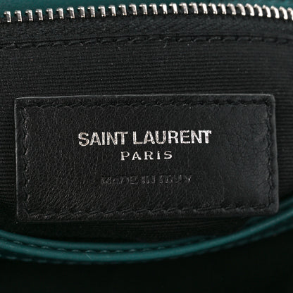 Saint Laurent Calfskin Y Quilted Monogram Toy Loulou Satchel Dark Turquoise 7 of 11