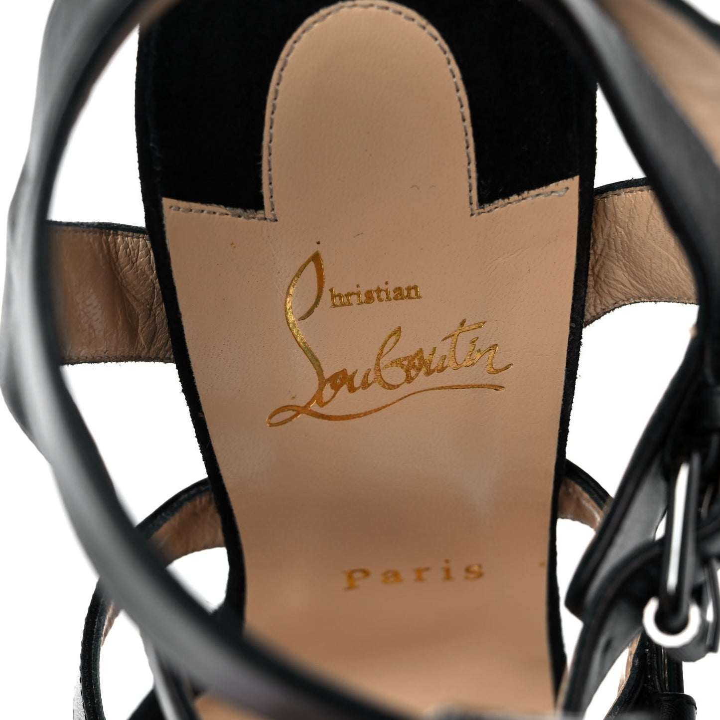 Calfskin Rockin Buckle Up 140 Platform Sandals 39.5 Black