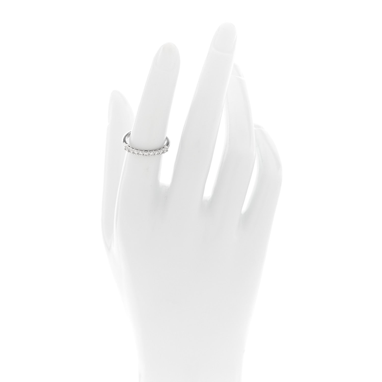 Tiffany Platinum Diamond .27ctw 2.2mm Half Circle Forever Band Ring 52 6 2 of 5