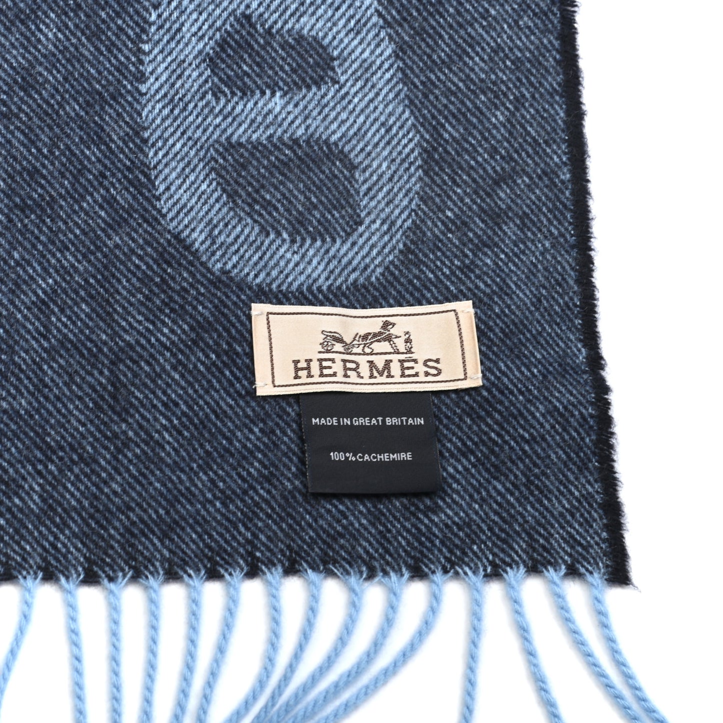 Cashmere Crazy Chain Muffler Marine Ciel