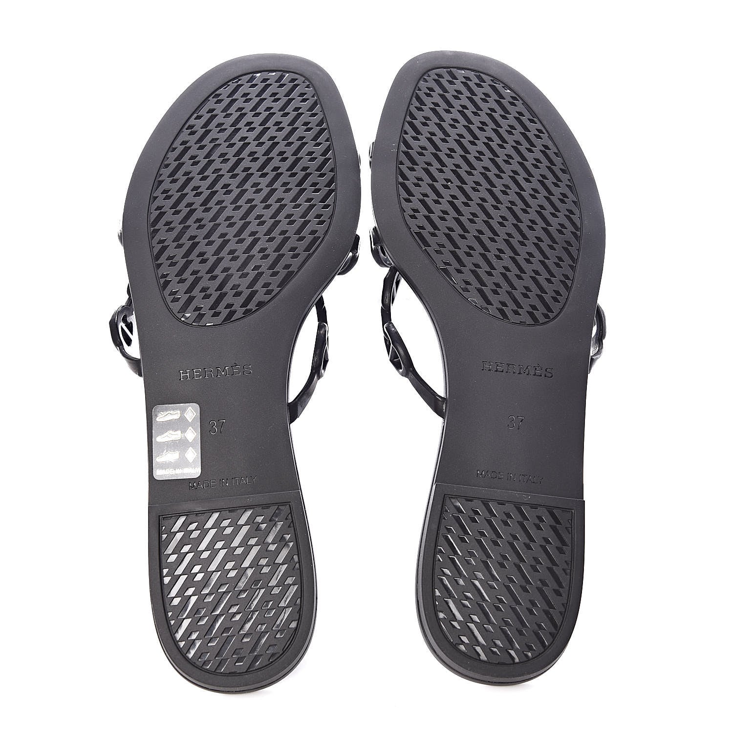 Hermes Rubber Chaine d'Ancre Rivage Sandals 37 Black 5 of 8