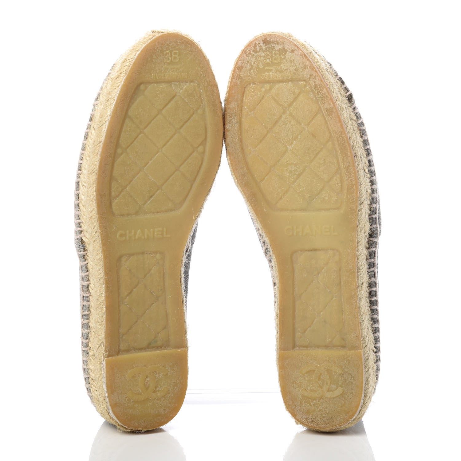 Chanel Striated Suede Espadrilles 38 Dark Grey 5 of 11