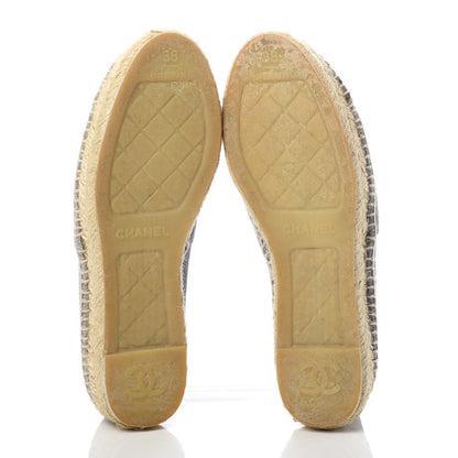 Chanel Striated Suede Espadrilles 38 Dark Grey 5 of 11