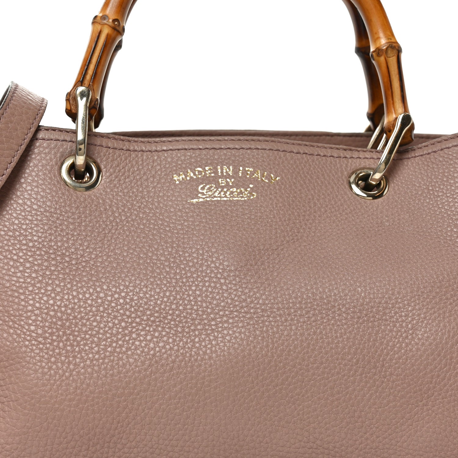 Gucci Pebbled Calfskin Medium Bamboo Shopper Tote Dark Cipria 8 of 11