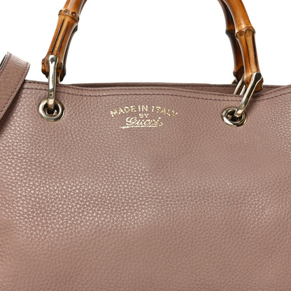 Gucci Pebbled Calfskin Medium Bamboo Shopper Tote Dark Cipria 8 of 11