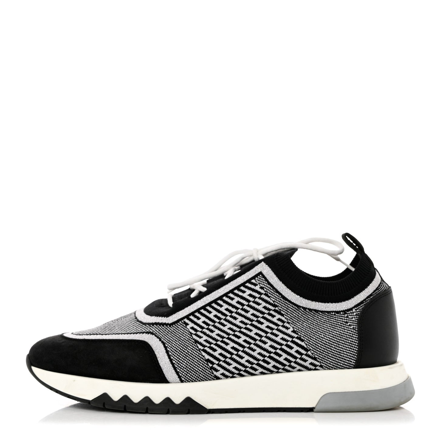 Knit Bi-Color Womens Addict Sneakers 40 Black White