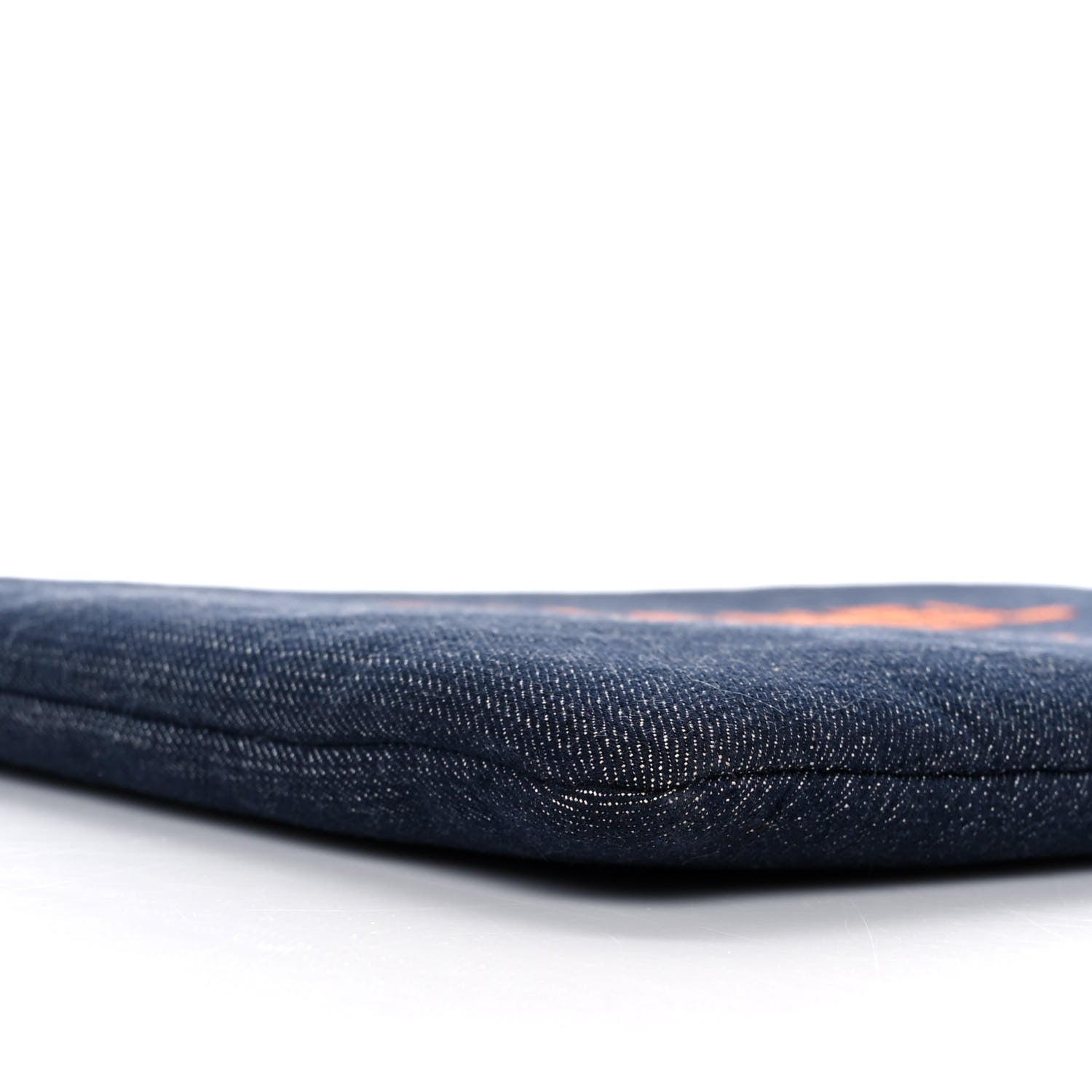 Chanel Denim Medium Deauville Cosmetic Pouch Blue Orange 8 of 10