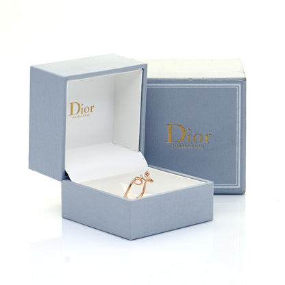Christian Dior 18K Rose Gold Diamond Oui Ring 54 7 6 of 6