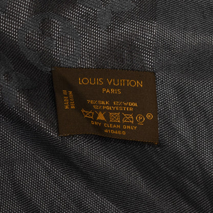 Louis Vuitton Silk Wool Monogram Voile Shawl Anthracite 4 of 4