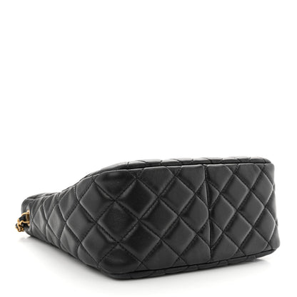 Chanel Lambskin Quilted Small Pearl Crush Hobo Black 4 of 10