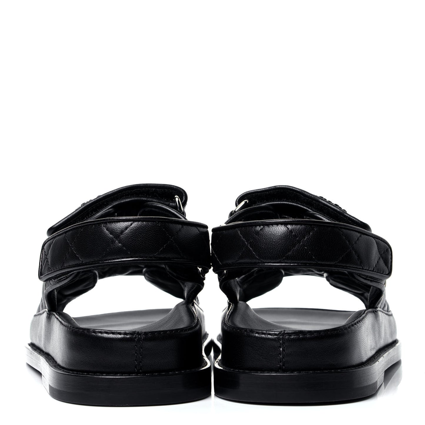 Lambskin Velcro Dad Sandals 35 Black