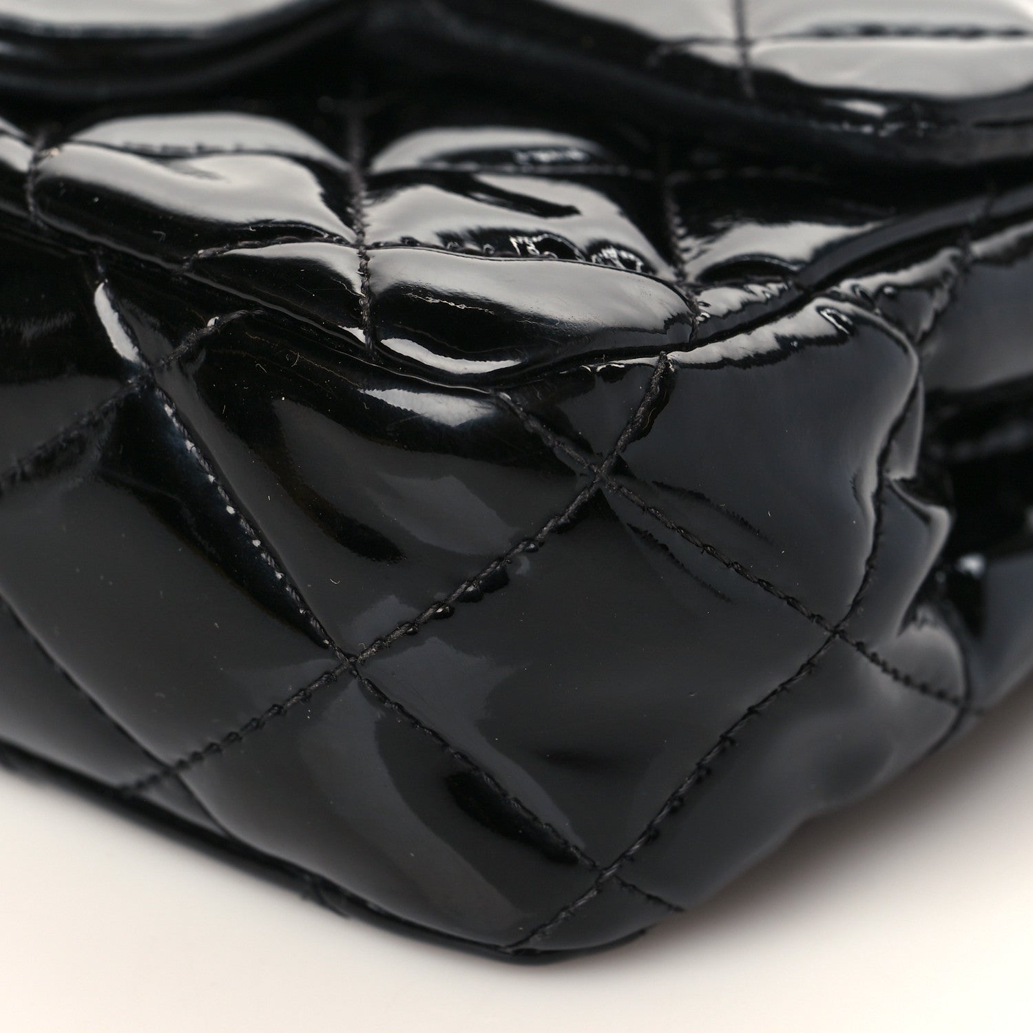 Chanel Patent Calfskin Quilted Extra Mini Rectangular Flap Black 9 of 9