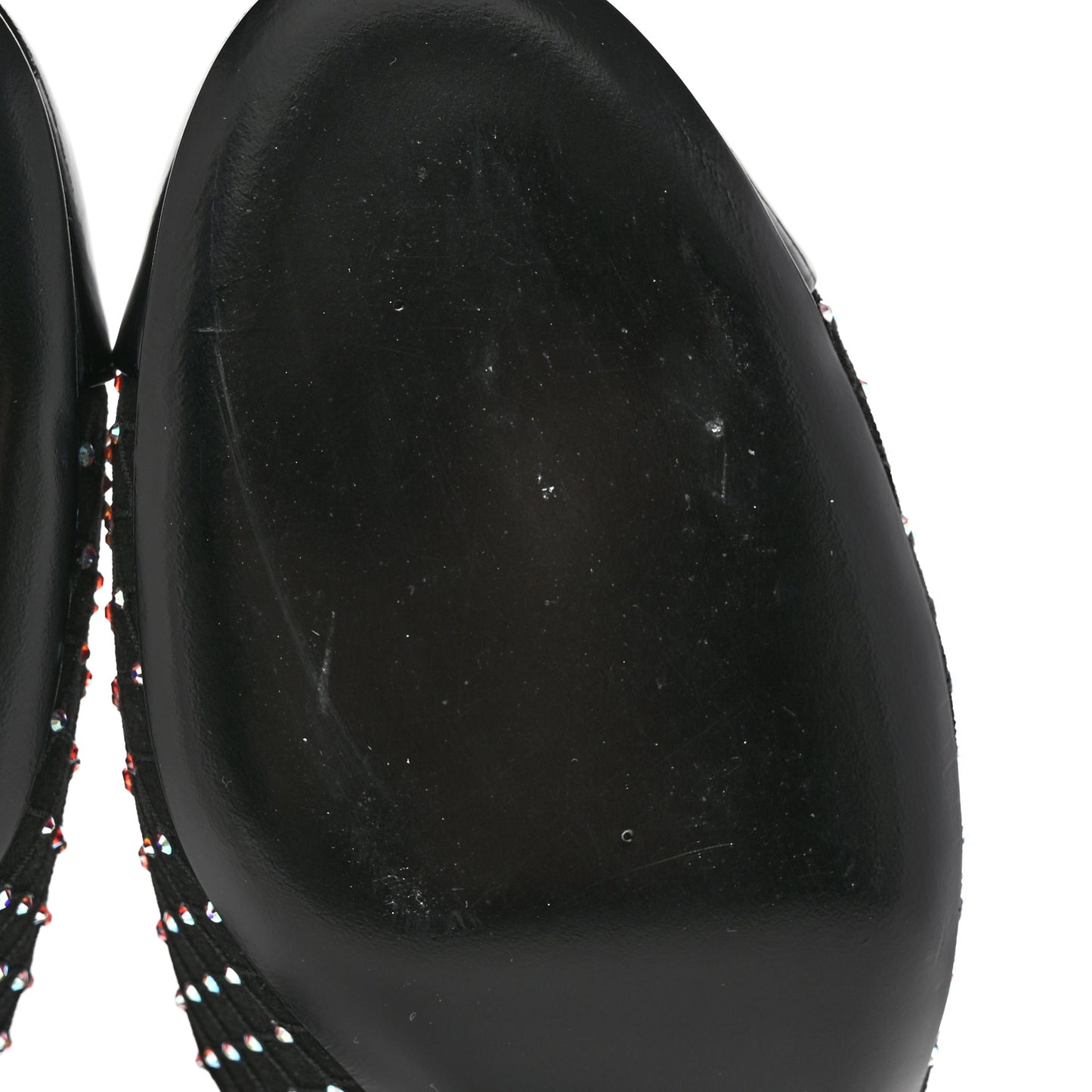 Resille Strass Kid Suede Patent Mary Jane Short Boots 40.5 Black