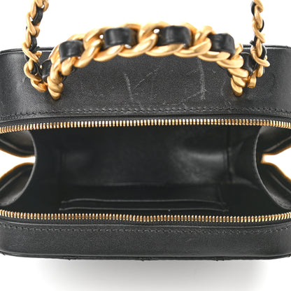 Chanel Lambskin Quilted Top Handle Small Vanity Case Black 5 of 13