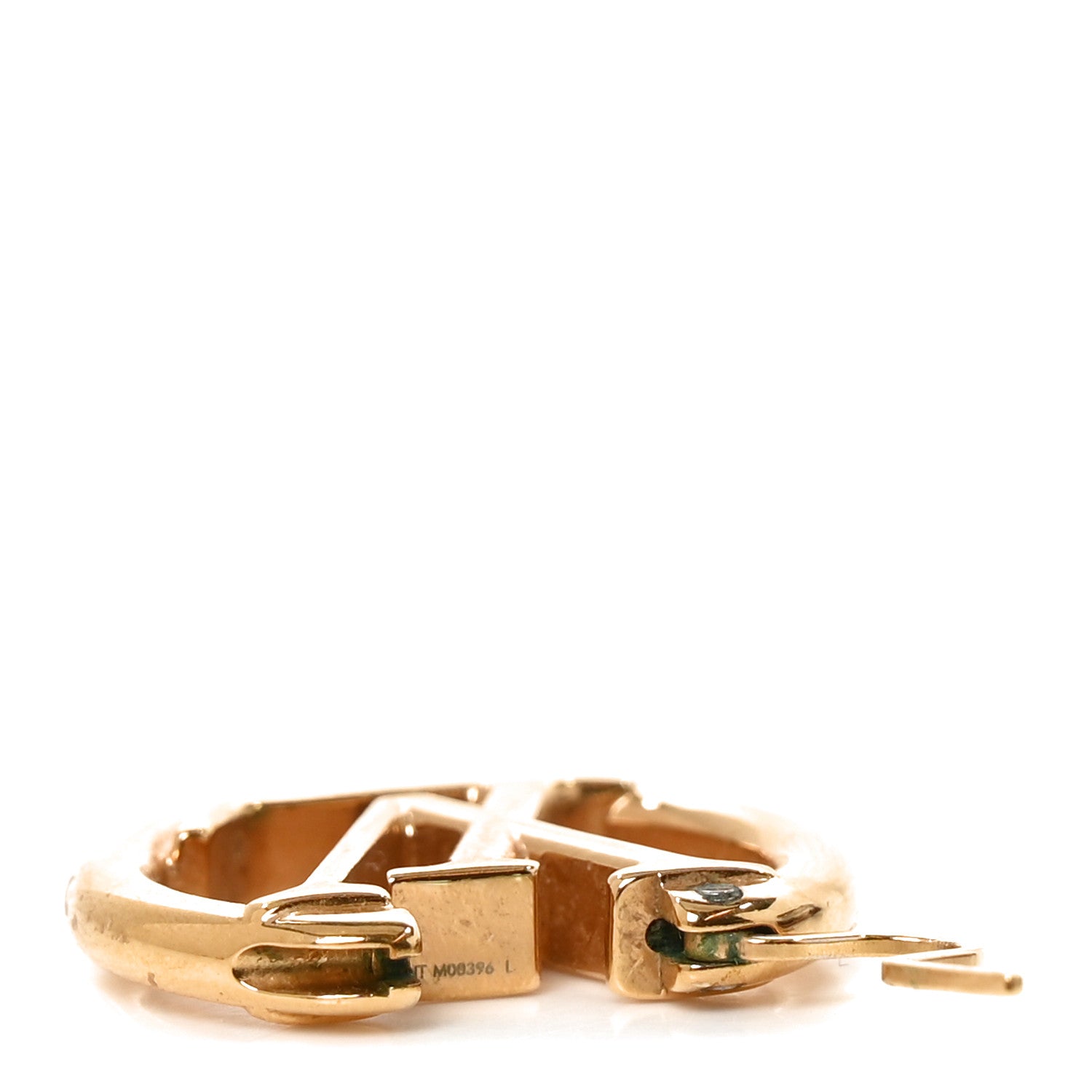 Louis Vuitton Metal Small Louise Hoop Earrings Gold 4 of 4