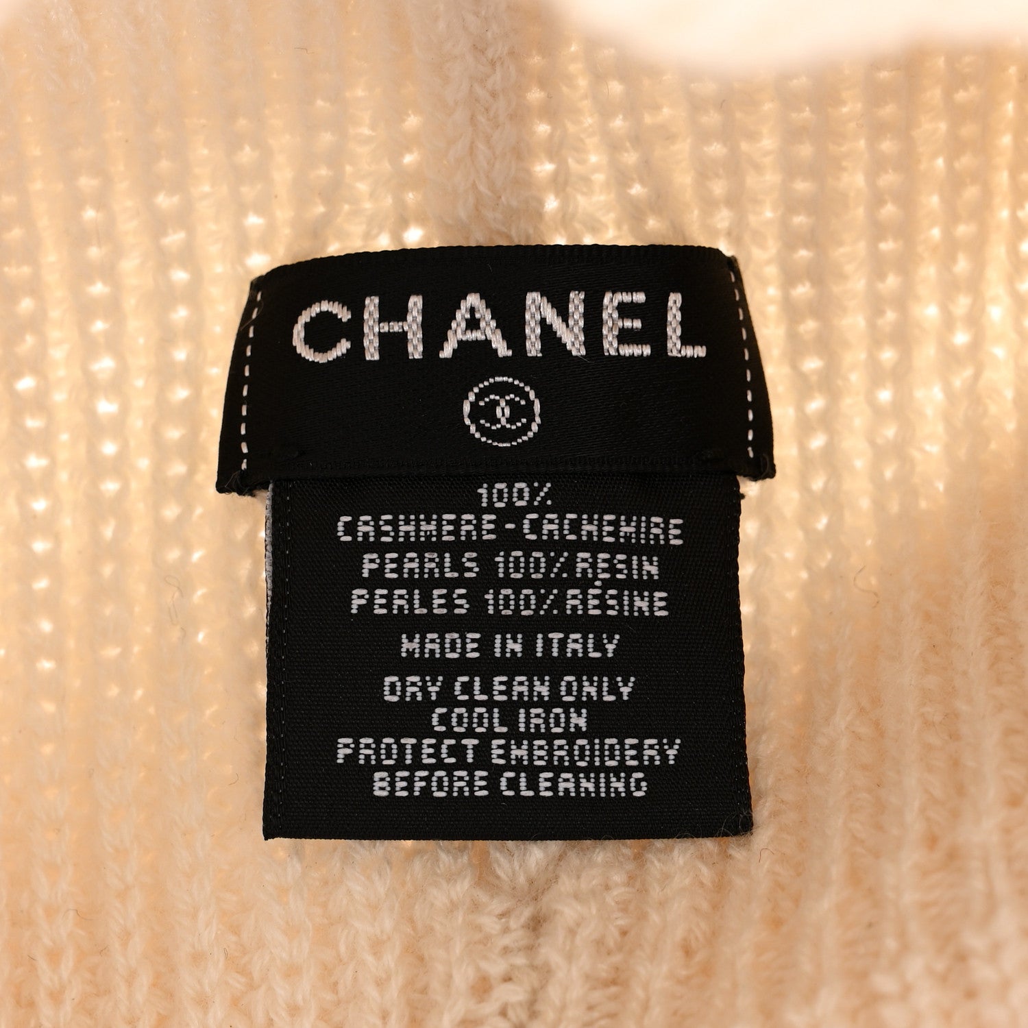 Chanel Cashmere Logo Beanie Hat Ivory 5 of 6