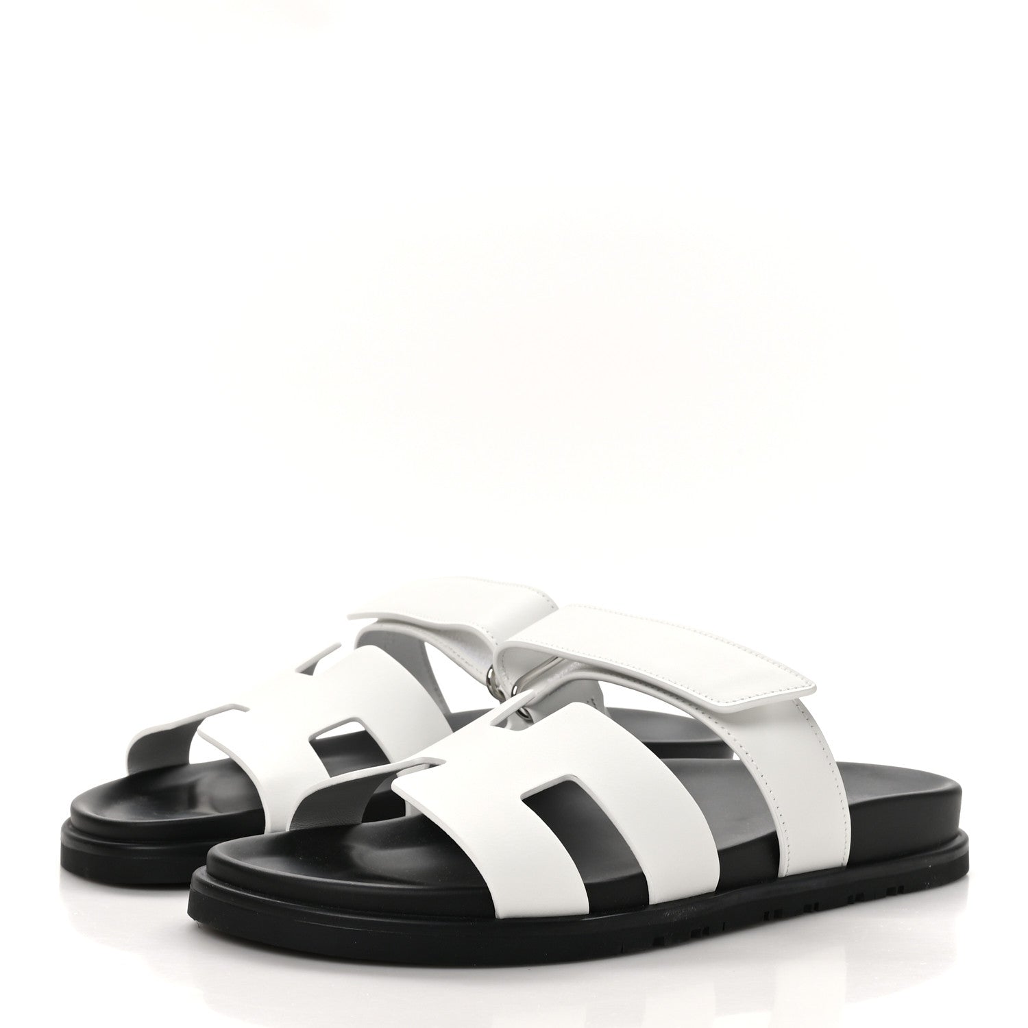 Hermes Calfskin Womens Chypre Sandals 39 White 3 of 9