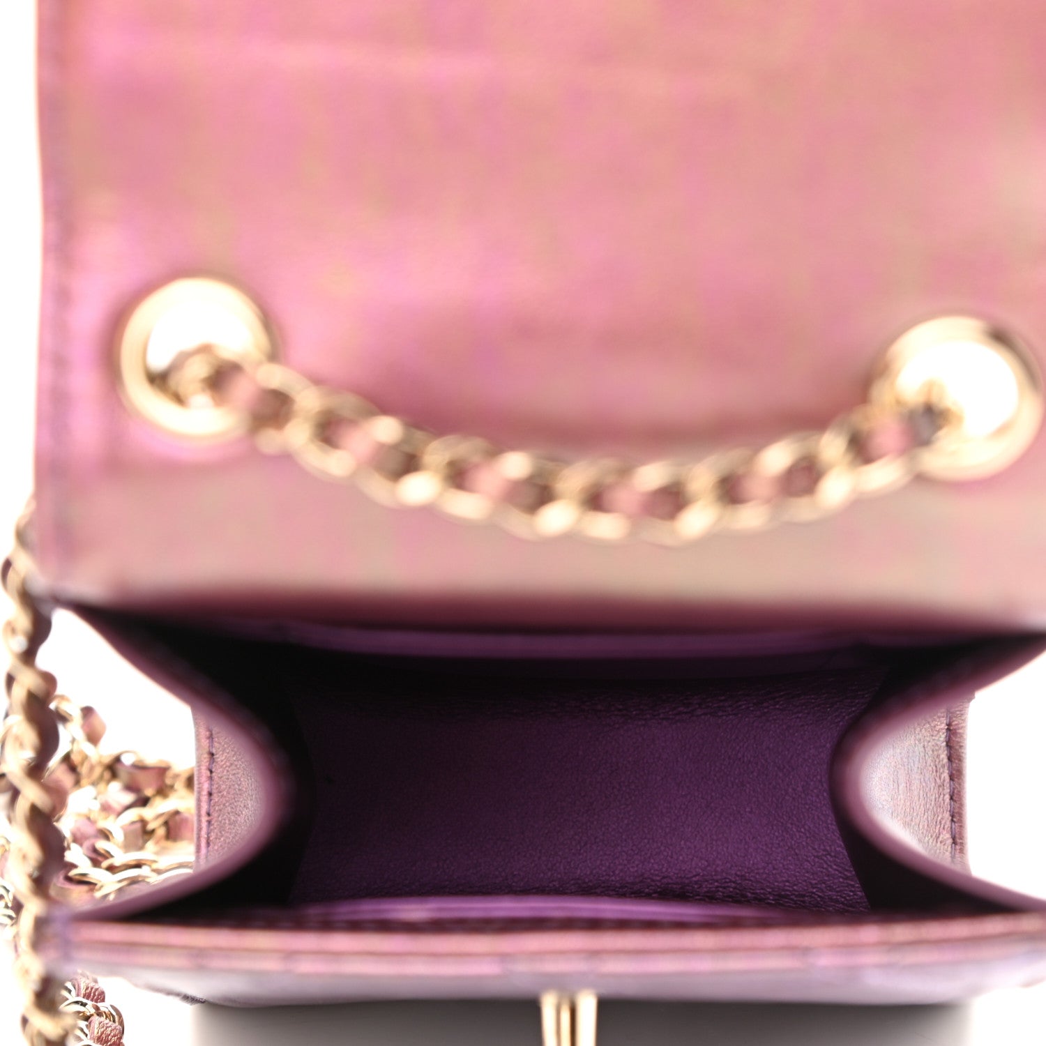 Chanel Iridescent Lambskin Quilted CC Phone Holder Purple 5 of 11