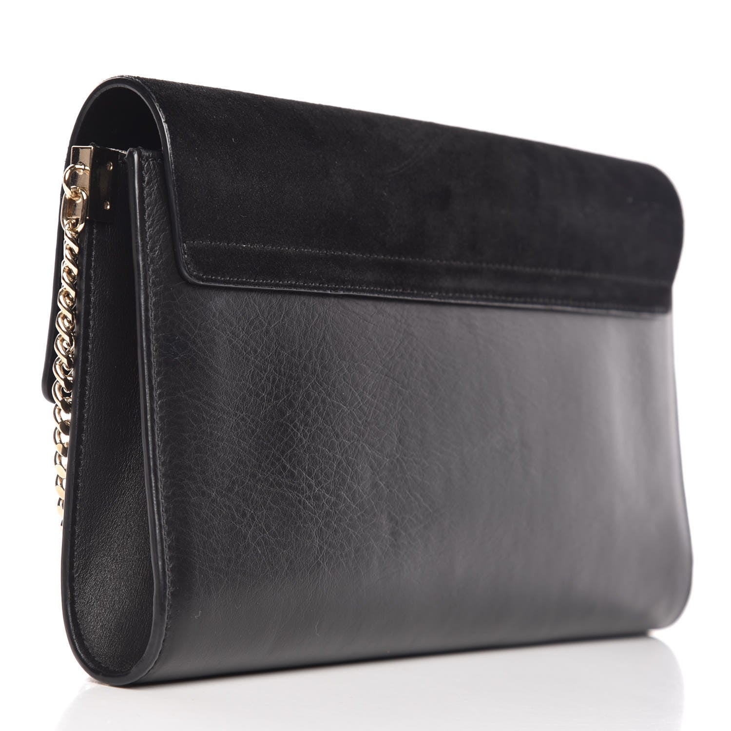 Chloe Suede Calfskin Faye Clutch Black 4 of 14