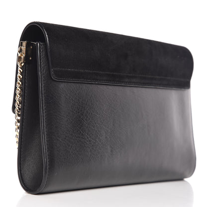 Chloe Suede Calfskin Faye Clutch Black 4 of 14