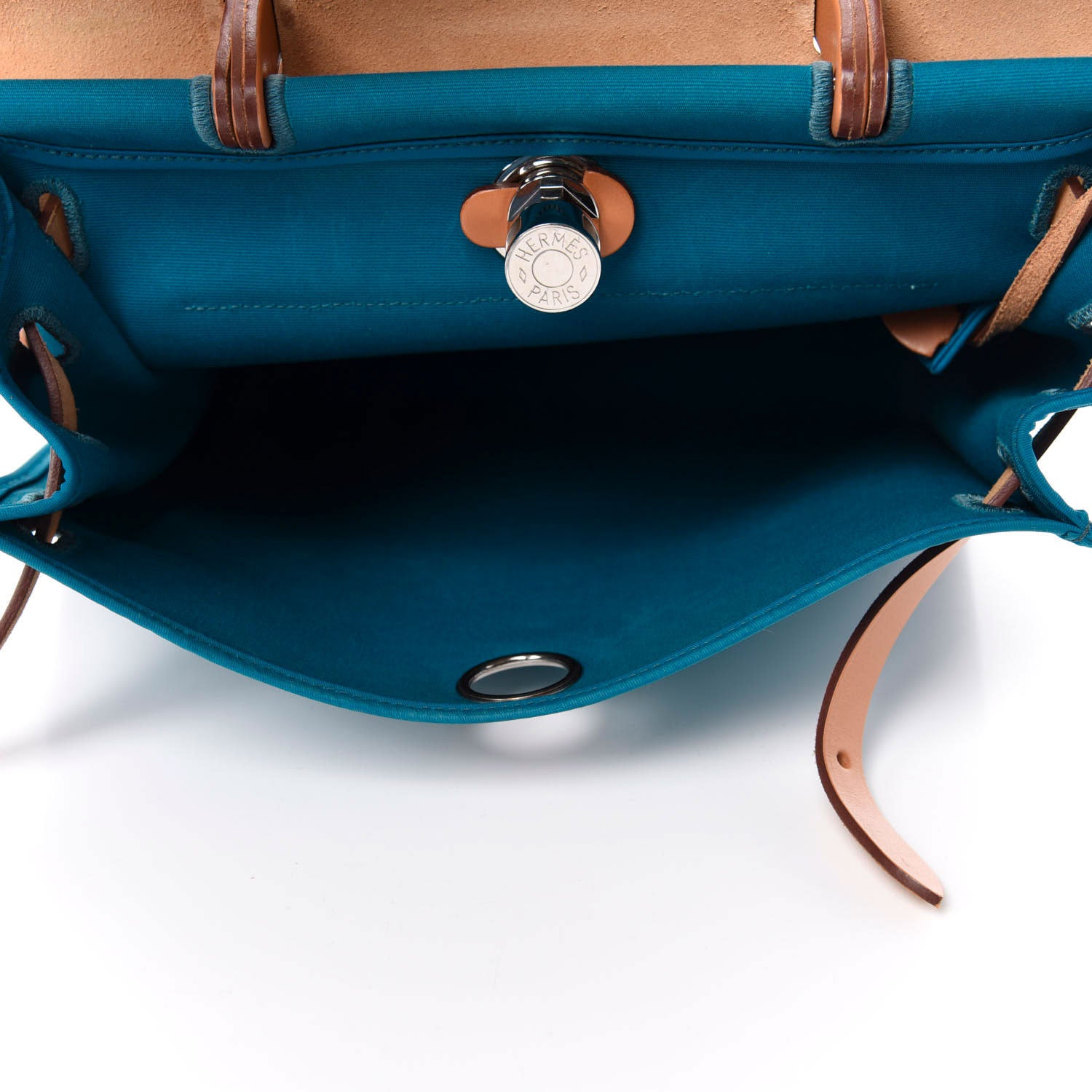 Hermes Vache Hunter Toile Herbag Zip 31 PM Bleu Natural 5 of 10