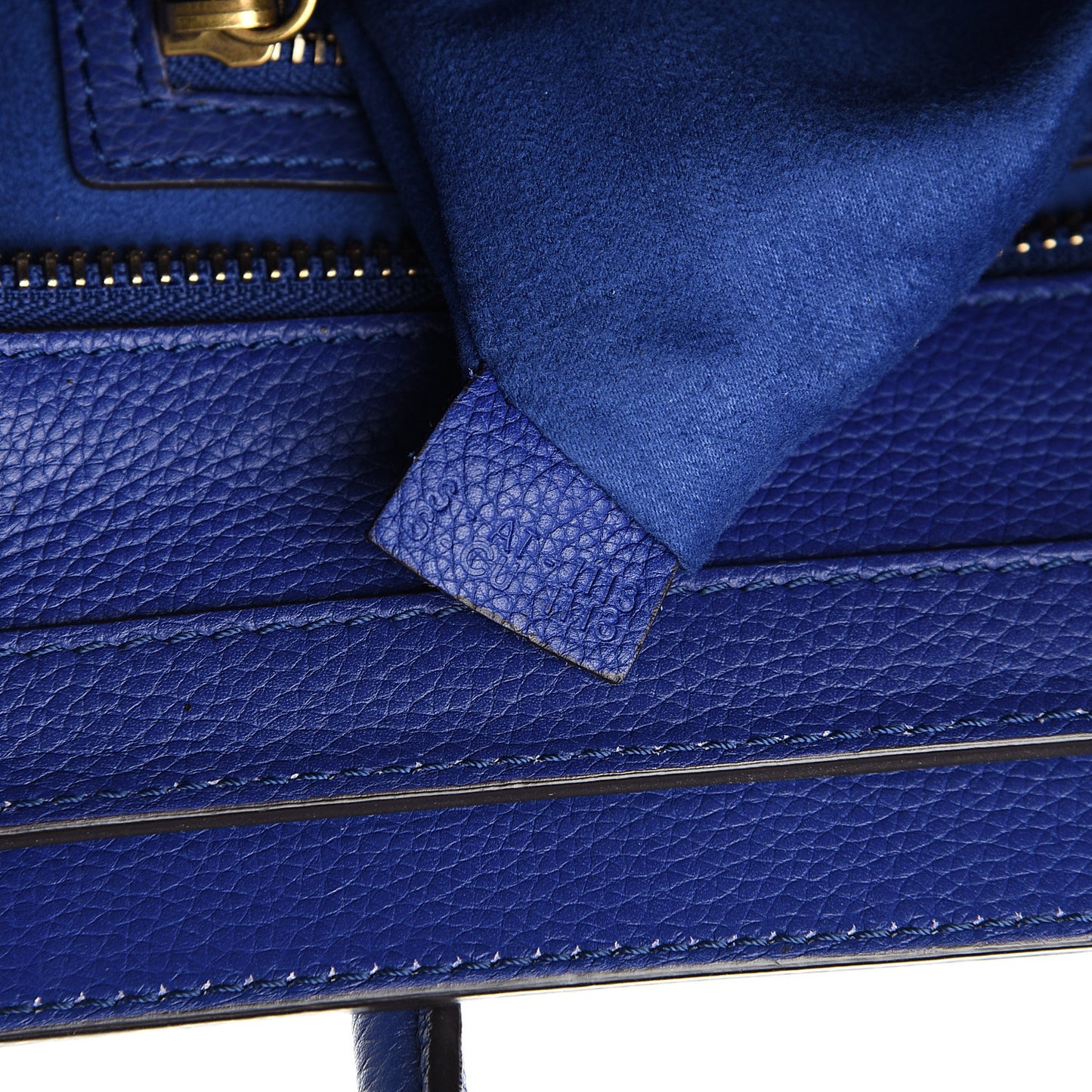 Drummed Calfskin Micro Luggage Indigo