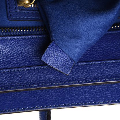 Celine Drummed Calfskin Micro Luggage Indigo 6 of 10