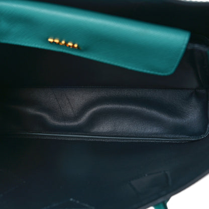 Prada Saffiano Cuir Medium Bi-Color Double Bag Giada Baltico 5 of 8