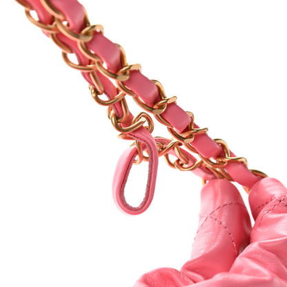 Chanel Shiny Calfskin Quilted Large Chanel 22 Coral Pink 7 of 13