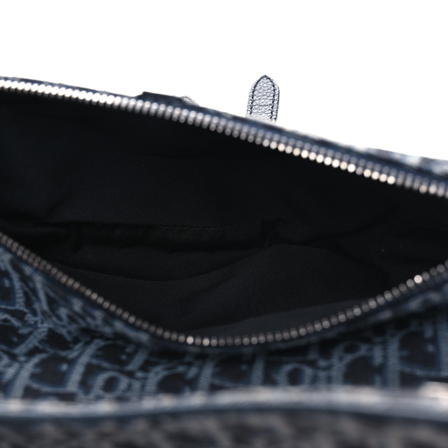 Christian Dior Grained Calfskin Oblique Mens Saddle Bag Black Black Blue 5 of 13