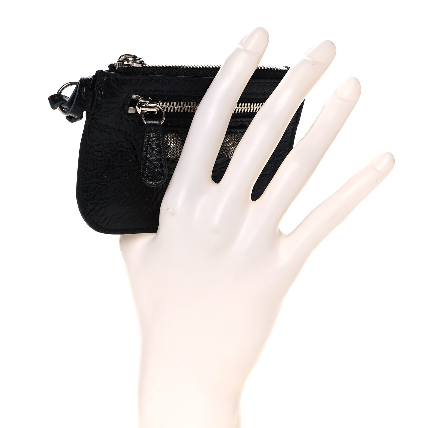 Balenciaga Agneau Giant 12 Silver Hardware Coin Purse Black 2 of 9