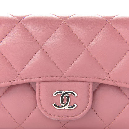Chanel Lambskin Quilted Flap Card Holder Wallet Pink 11 of 11