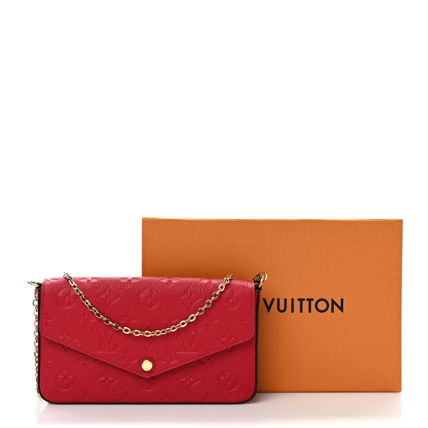 Louis Vuitton Empreinte Pochette Felicie Chain Wallet Scarlet 10 of 10