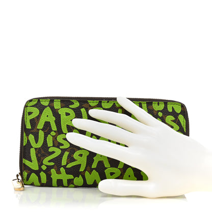 Louis Vuitton Monogram Graffiti Zippy Wallet Green 2 of 21
