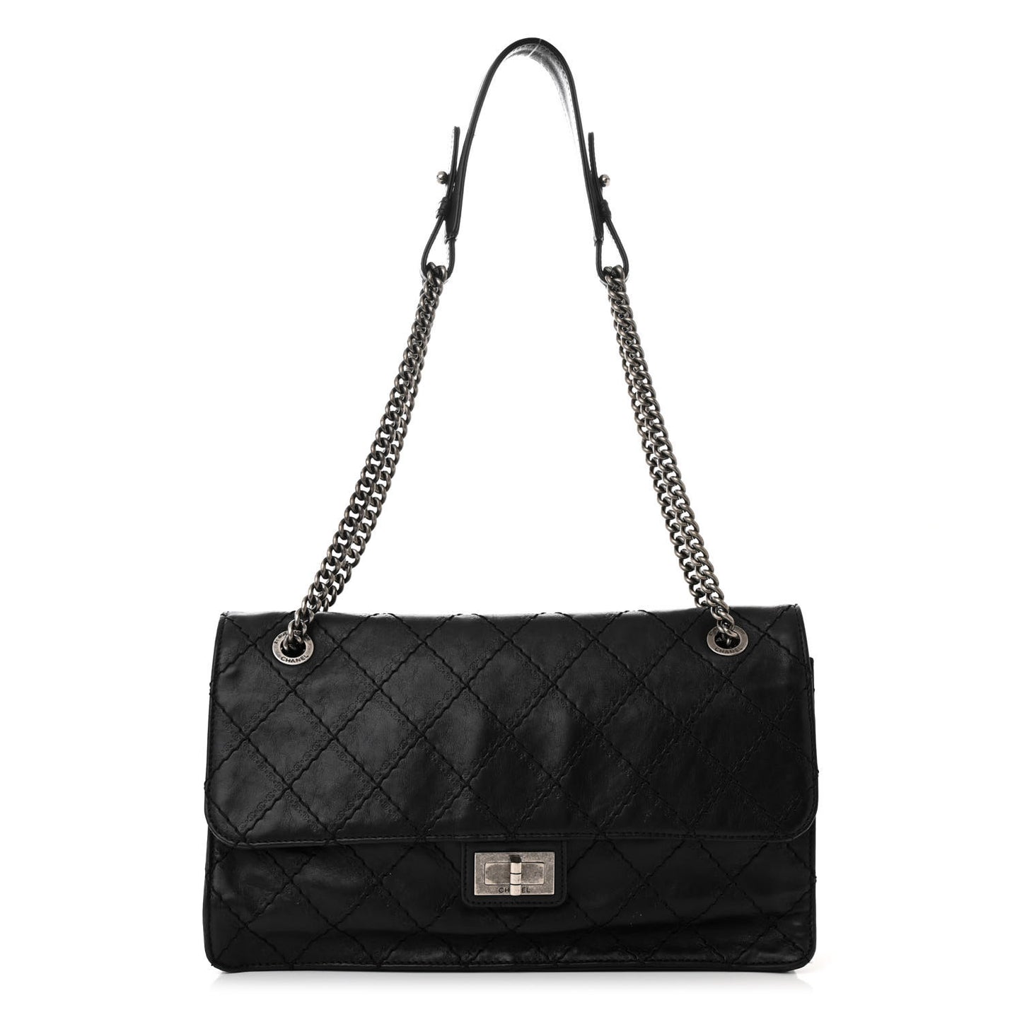 Calfskin CC Crave Reissue Crown Jumbo Flap Black