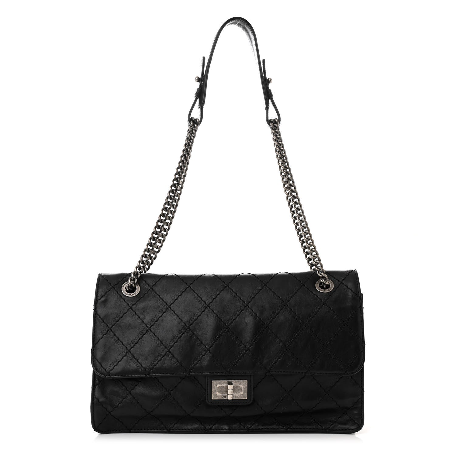 Chanel Calfskin CC Crave Reissue Crown Jumbo Flap Black 1 of 11