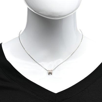 Hermes Palladium Mini Pop H Pendant Necklace Marron Glace 2 of 7