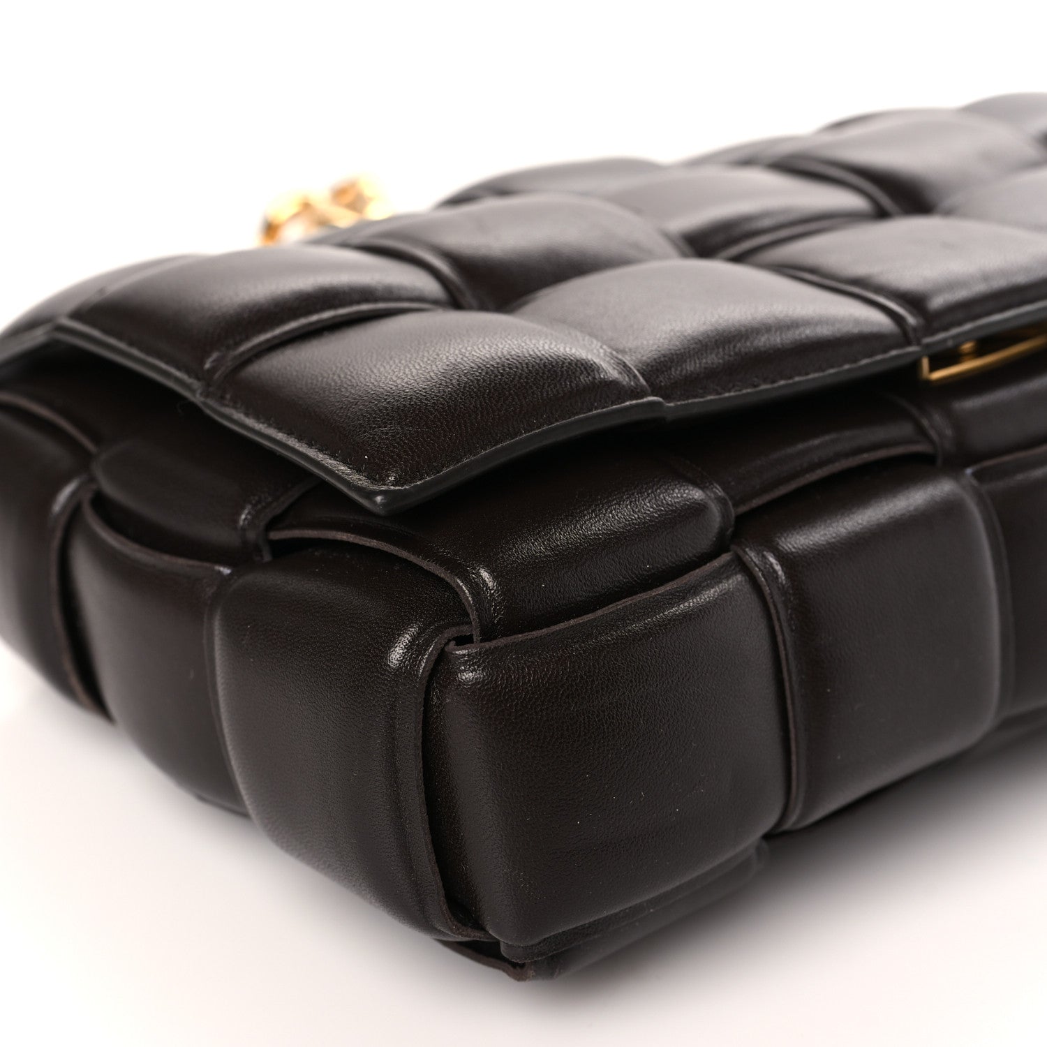 Bottega Veneta Lambskin Maxi Intreccio Padded Chain Cassette Crossbody Bag Fondant 8 of 9