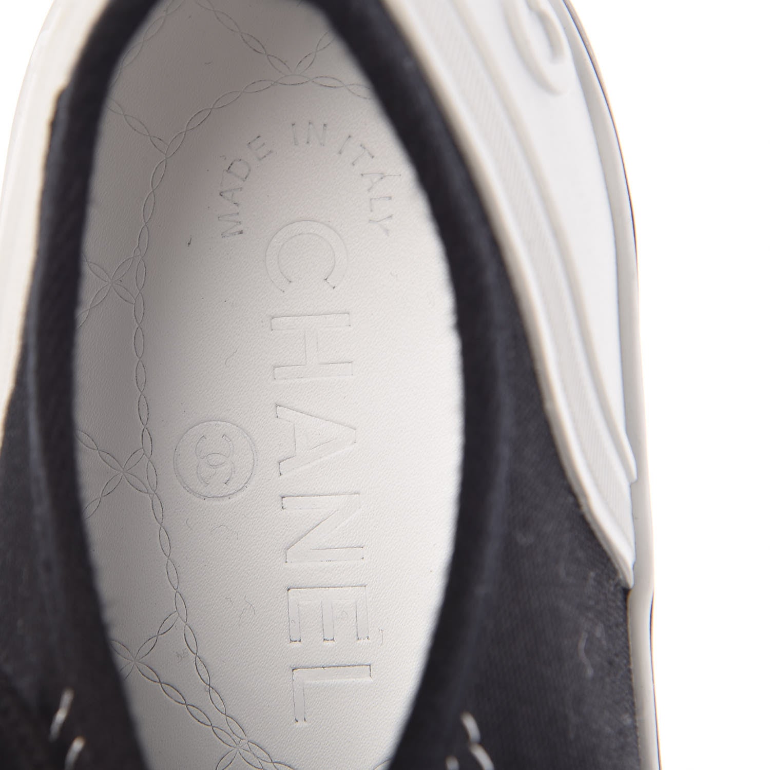 Chanel Canvas Lace Up Cap Toe Sneakers 38 Black 8 of 11