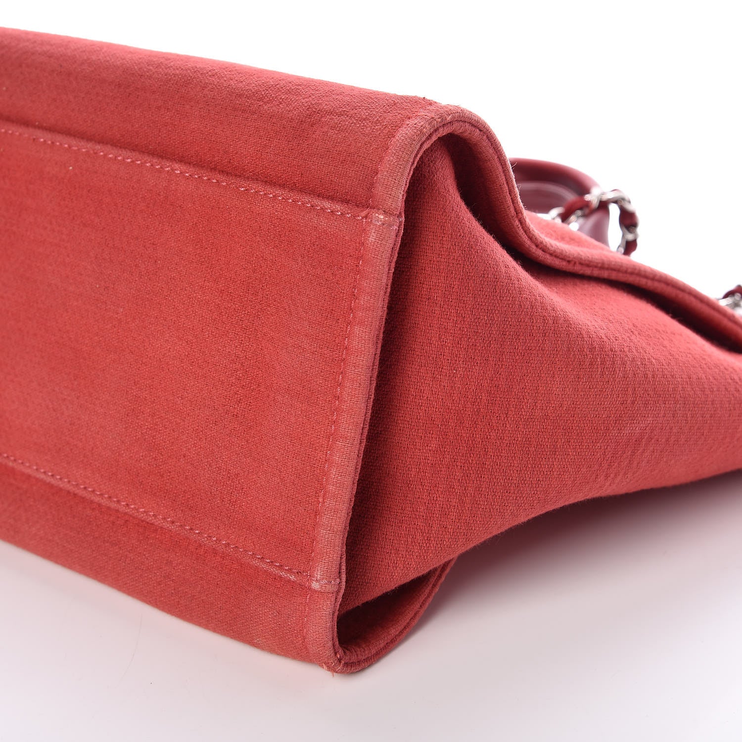 Chanel Canvas Large Deauville Tote Red 6 of 9